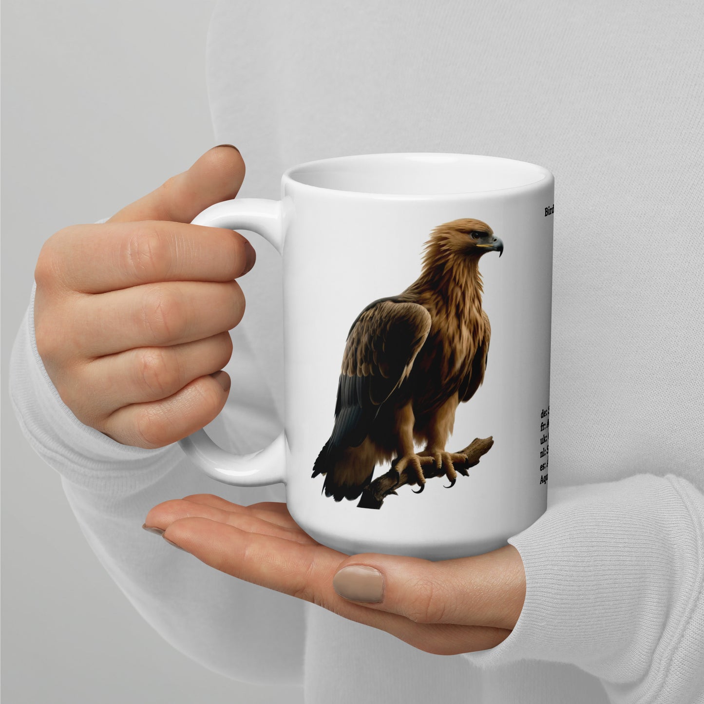 440ml White glossy mug Birds of Europe 12 Golden Eagle