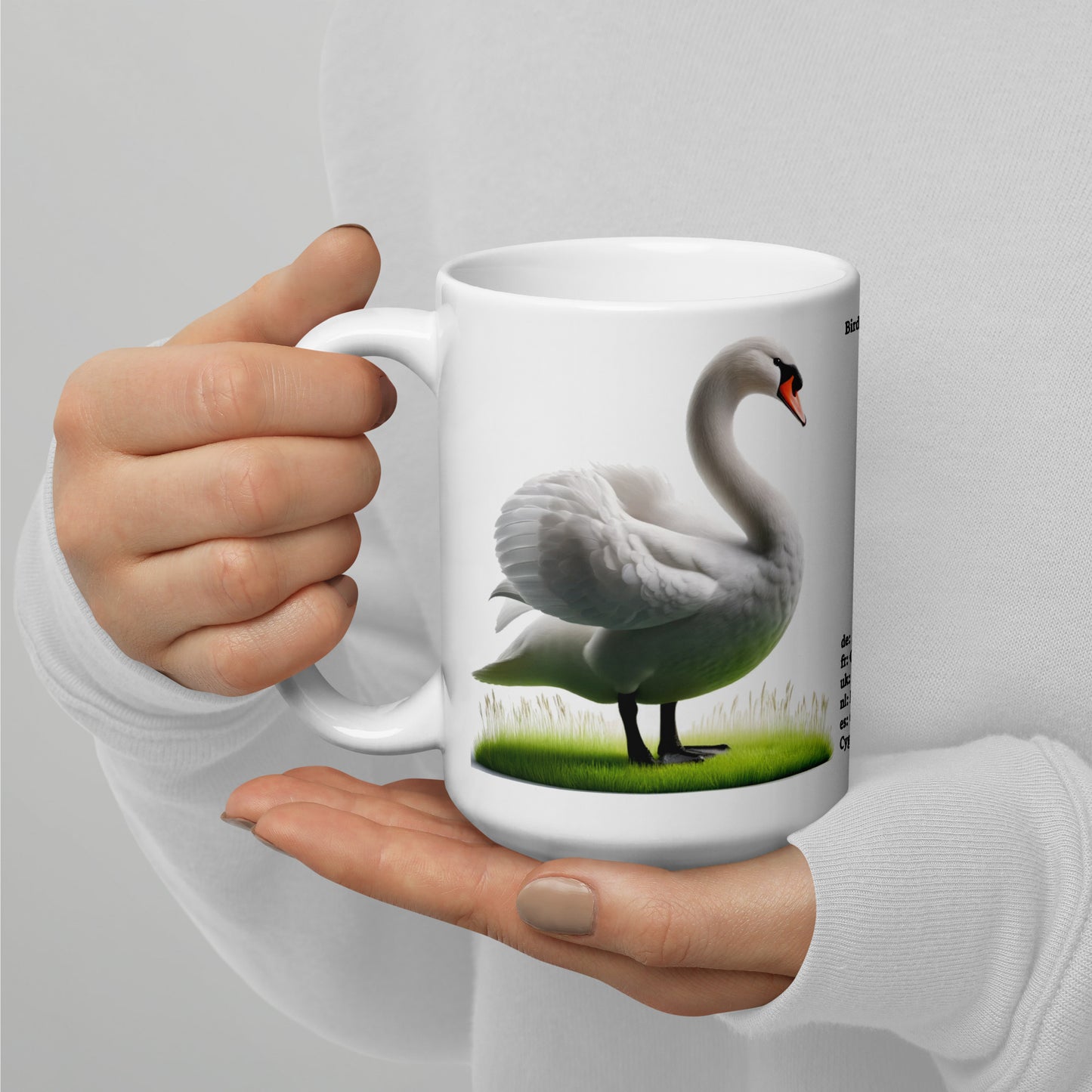 440ml White glossy mug Birds of Europe 19 Mute Swan