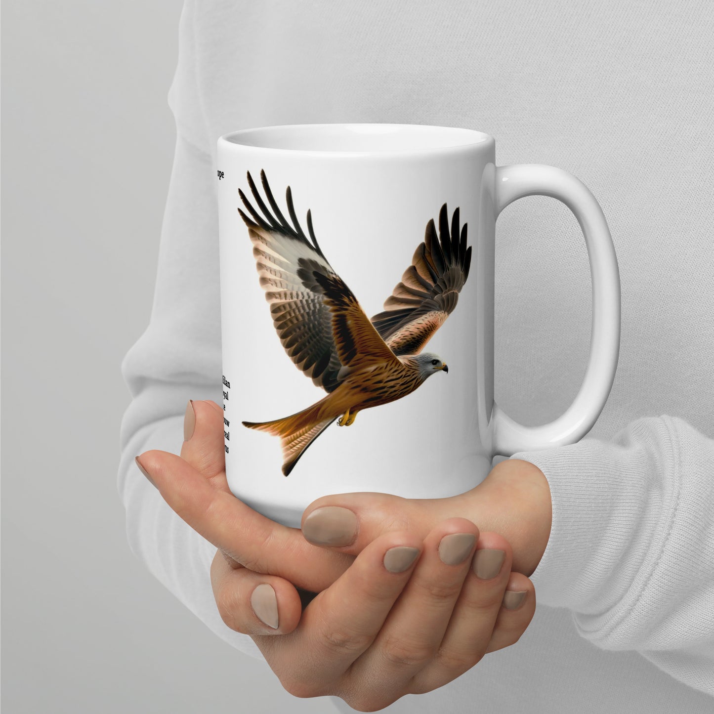 440ml White glossy mug Birds of Europe 10 Red Kite