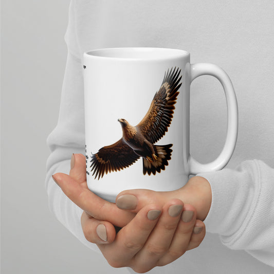 440ml White glossy mug Birds of Europe 12 Golden Eagle