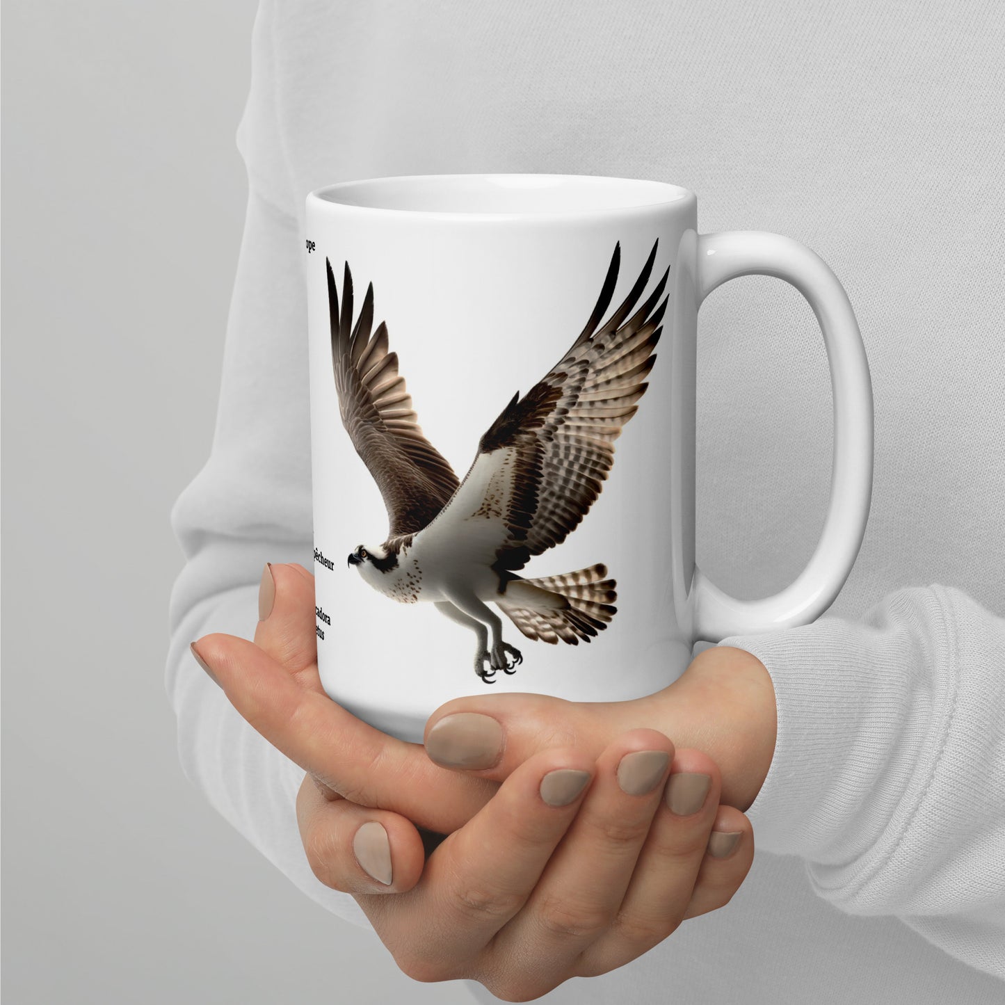 440ml White glossy mug Birds of Europe 13 Osprey