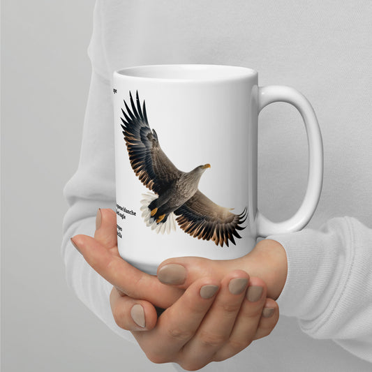 440ml White glossy mug Birds of Europe 15 White tailed eagle