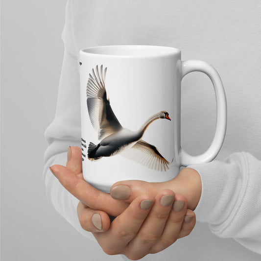 440ml White glossy mug Birds of Europe 19 Mute Swan